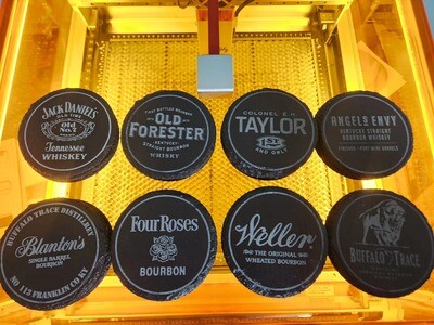 Slate Bourbon Barrel Coasters
