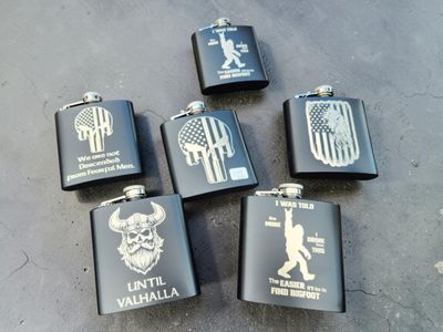 ENGRAVED ANODIZED FLASK