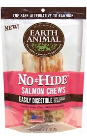 Earth Animal No Hide Chews 2 Pack 7&quot; Medium Salmon
