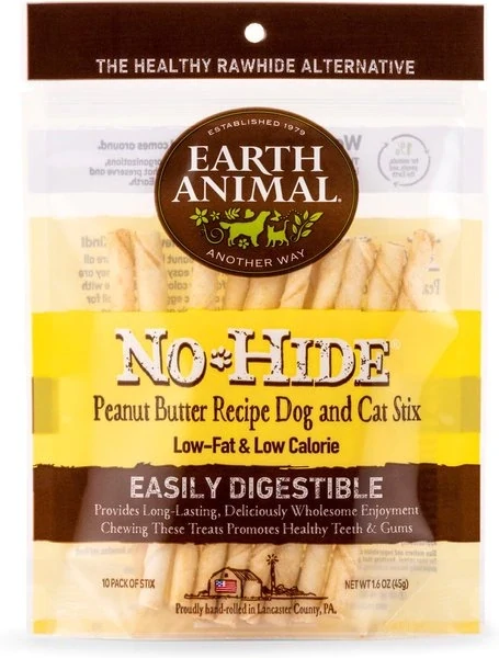 Earth Animal No Hide Stix 10 Pack Peanut Butter