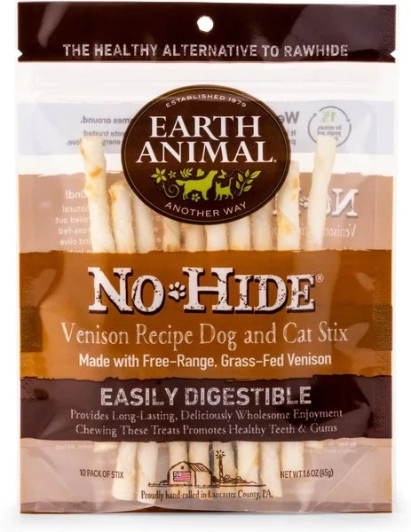 Earth Animal No Hide Stix 10 Pack Venison