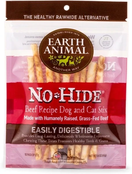 Earth Animal No Hide Stix 10 Pack Beef