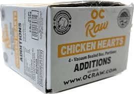 OC Raw Additions Chicken Hearts Single Pack 8oz