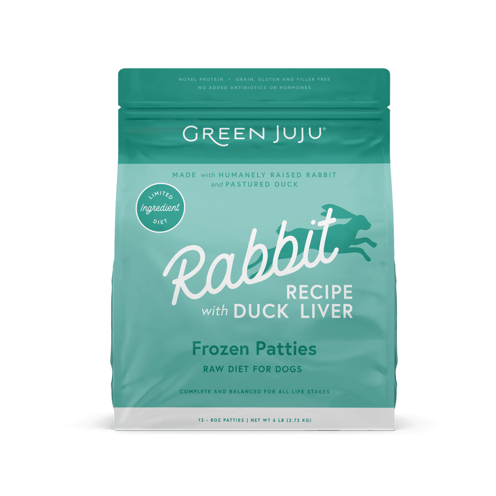 Green Juju Frozen Rabbit &amp; Duck Patties 6lb