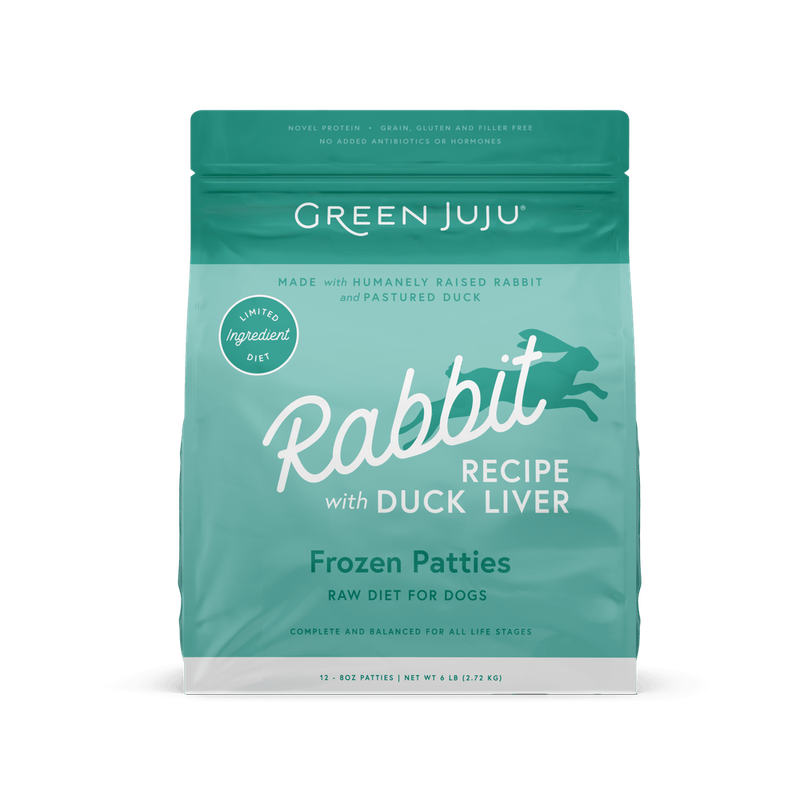 Green Juju Frozen Rabbit &amp; Duck Patties 6lb