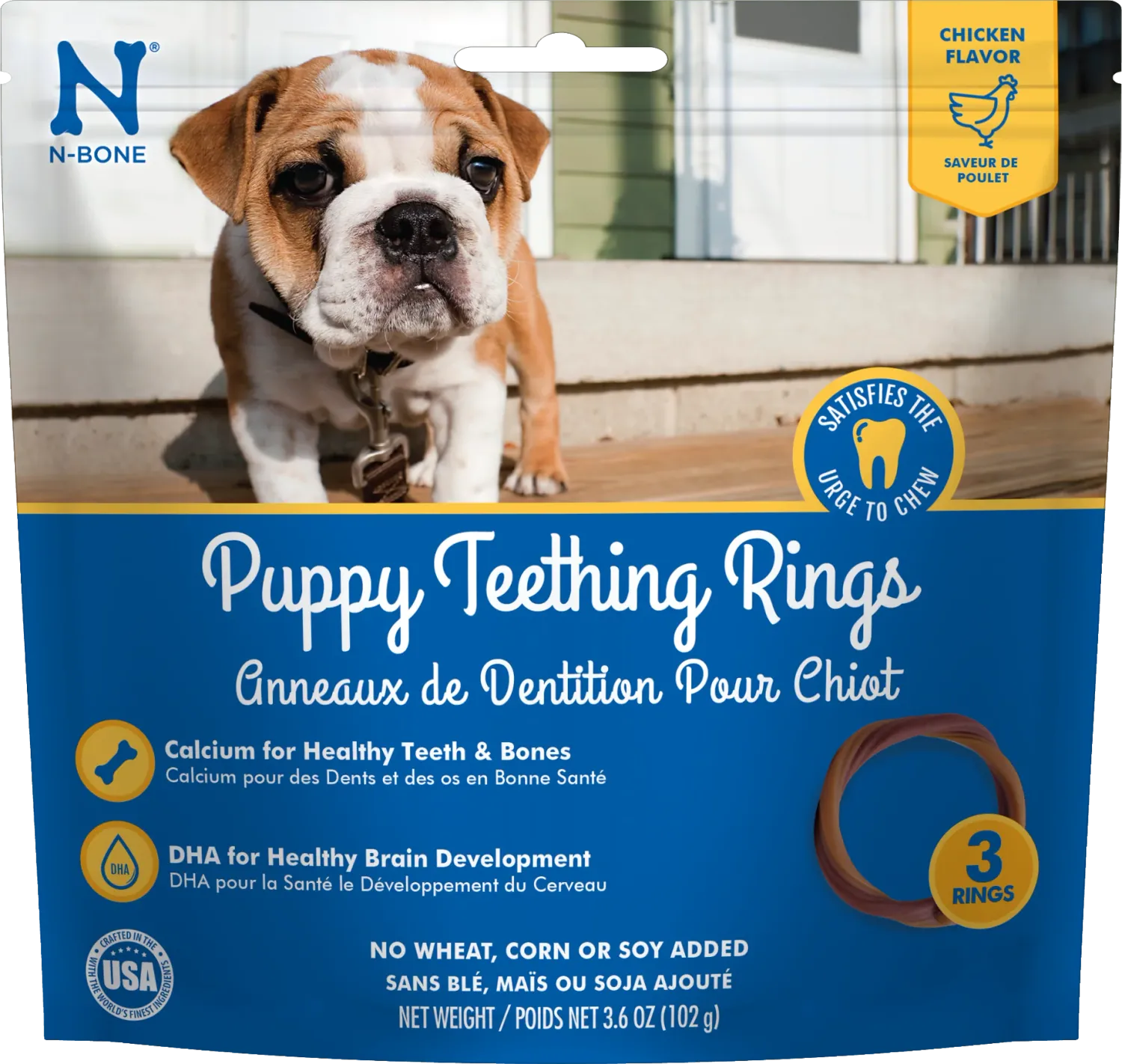 N-Bone Puppy Teething Rings Chicken Flavor 3ct
