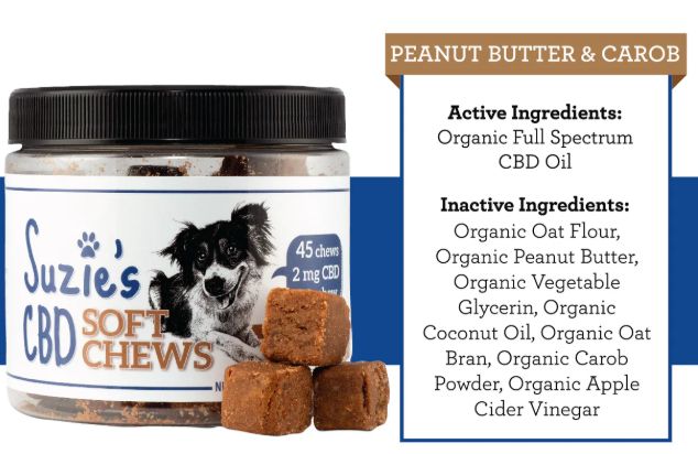 Suzie's CBD Soft Chews Peanut Butter &amp; Carob 7.5oz