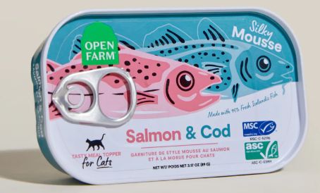 Open Farm Cat Toppers Silky Mousse Salmon &amp; Cod 3.17oz