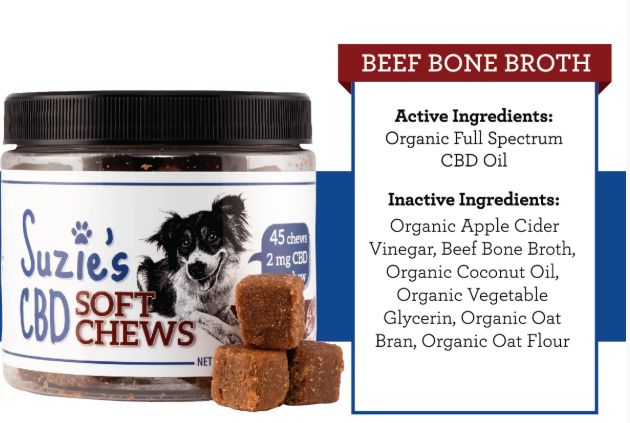 Suzie's CBD Soft Chews Beef Bone Broth 7.5oz