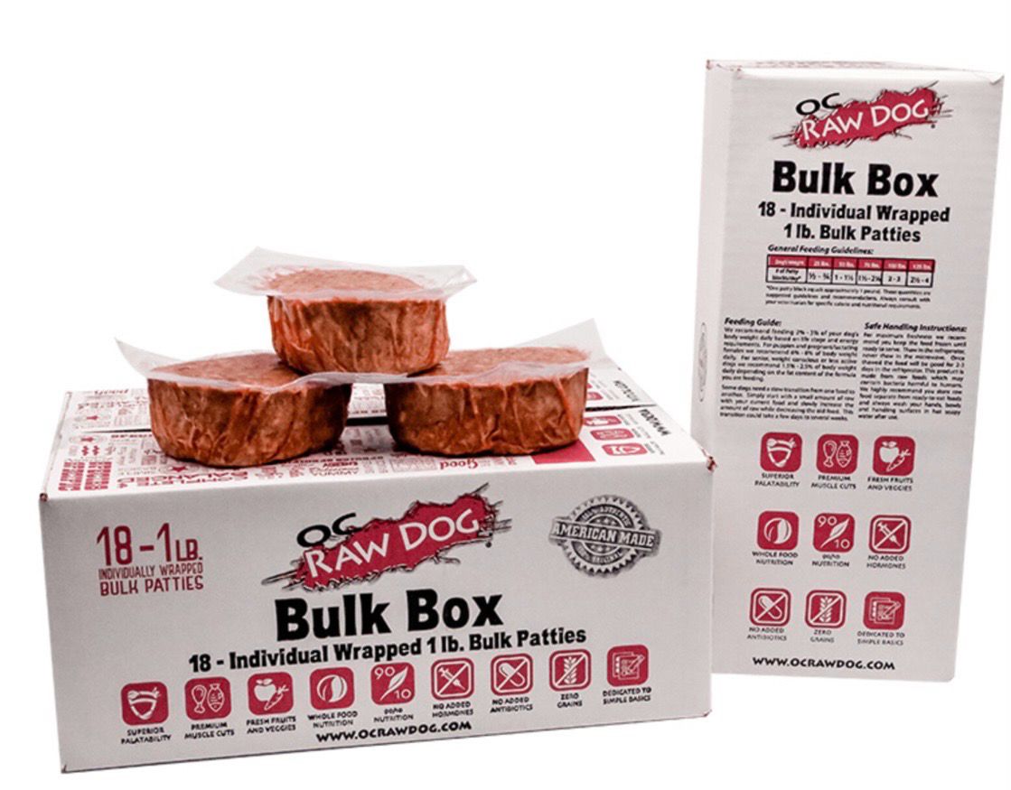 OC Raw Frozen Patties Beef &amp; Produce 18lb Bulk