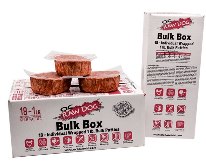 OC Raw Frozen Patties Beef &amp; Produce 18lb Bulk