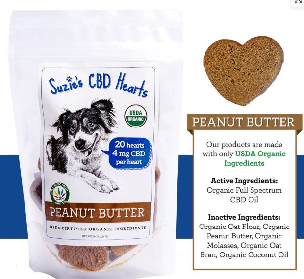 Suzie's CBD Hearts Peanut Butter 8oz