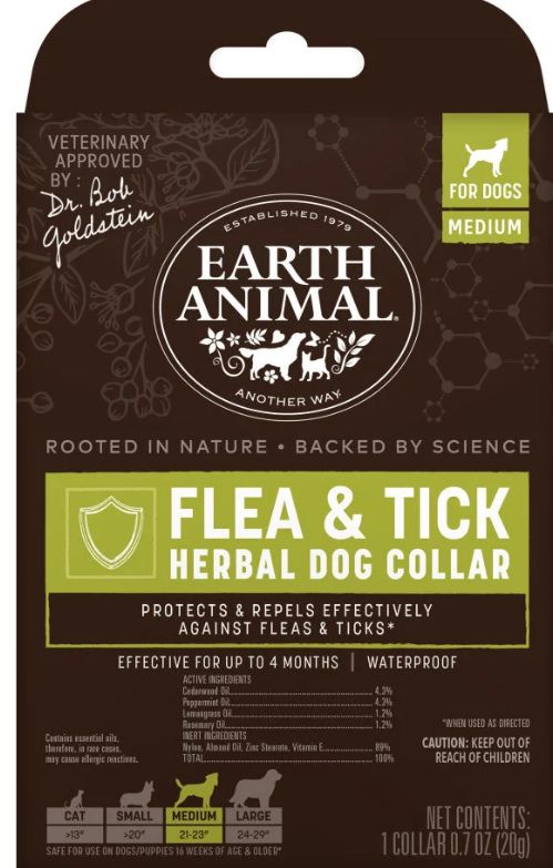 Earth Animal Flea &amp; Tick Collar Medium Dogs