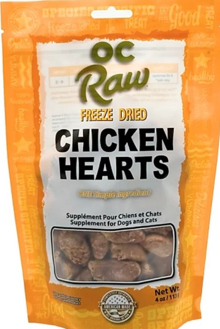 OC Raw Treats Chicken Hearts 4oz