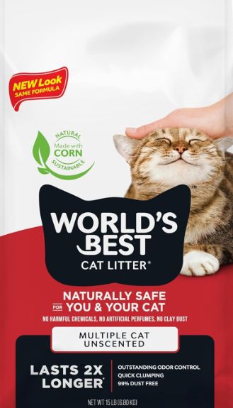 World's Best Cat Multi-Cat Clumping Unscented Red 15lb