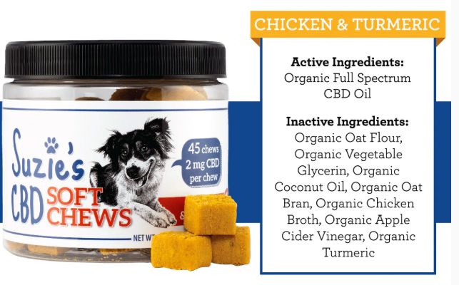Suzie's CBD Soft Chews Chicken &amp; Tumeric 7.5oz