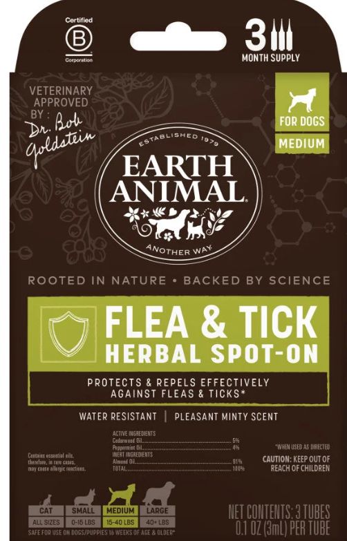 Earth Animal Flea &amp; Tick Spot On Medium Dogs