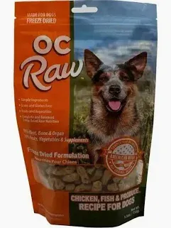 OC Raw Freeze Dried Meaty Rox Chicken &amp; Fish 5.5oz