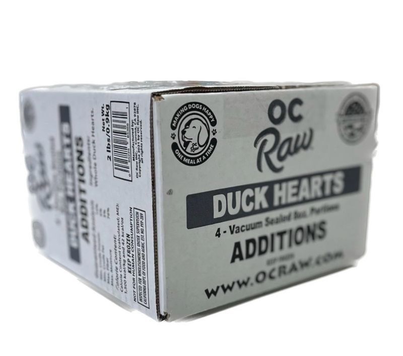 OC Raw Additions Duck Hearts Single Pack 8oz DISCONTINUED