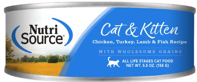 Nutrisource Cat &amp; Kitten Wet Chicken,Turkey,Lamb &amp; Fish 5.5oz