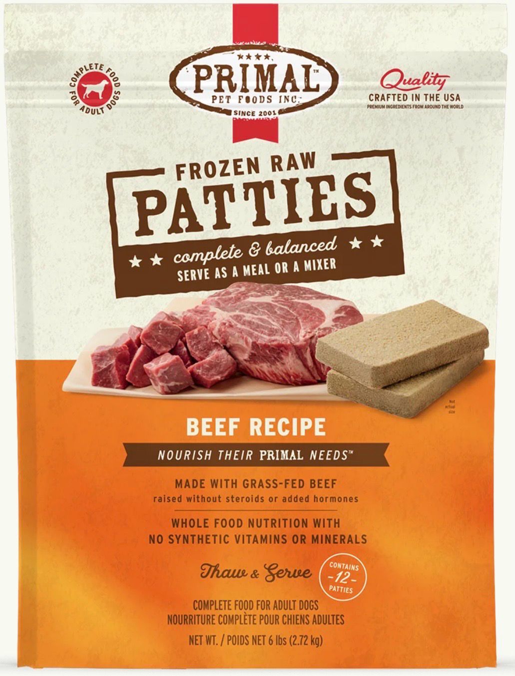 Primal Patties Beef 6lb