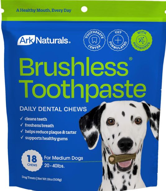 Ark Naturals Brushless Toothpaste Dental Chew Medium