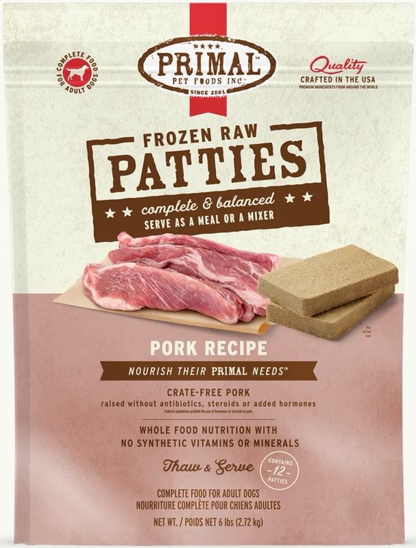 Primal Patties Pork 6lb