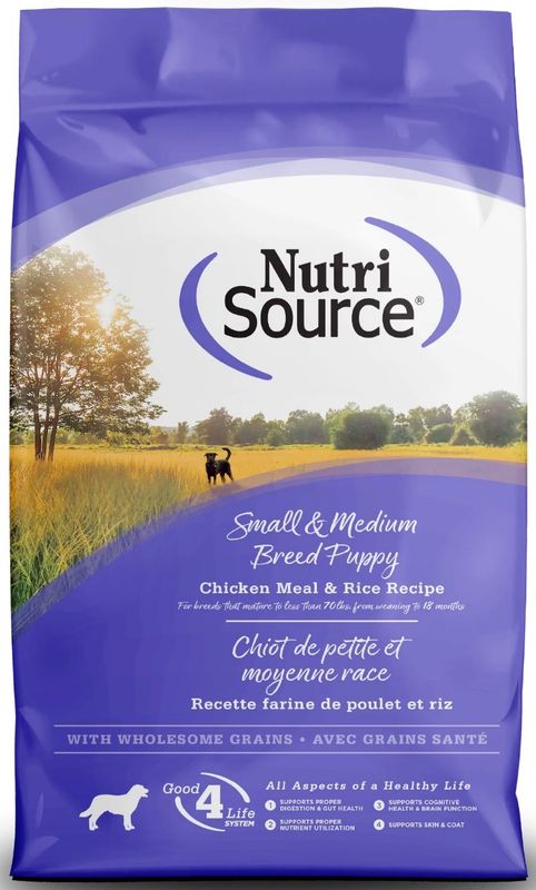 Nutrisource Small &amp; Medium Breed Puppy Chicken Meal &amp; Rice 4lb