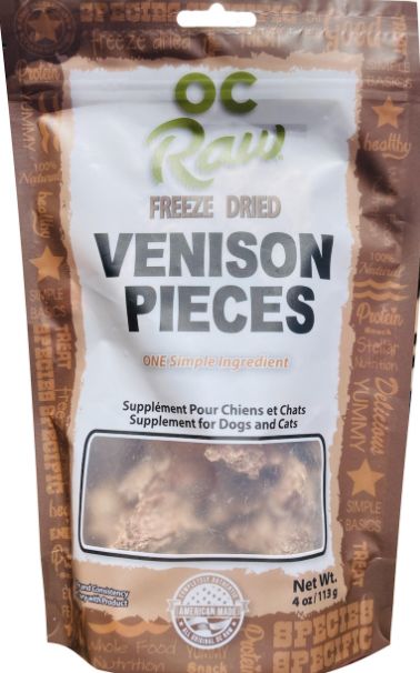 OC Raw Treats Venison Pieces 4oz