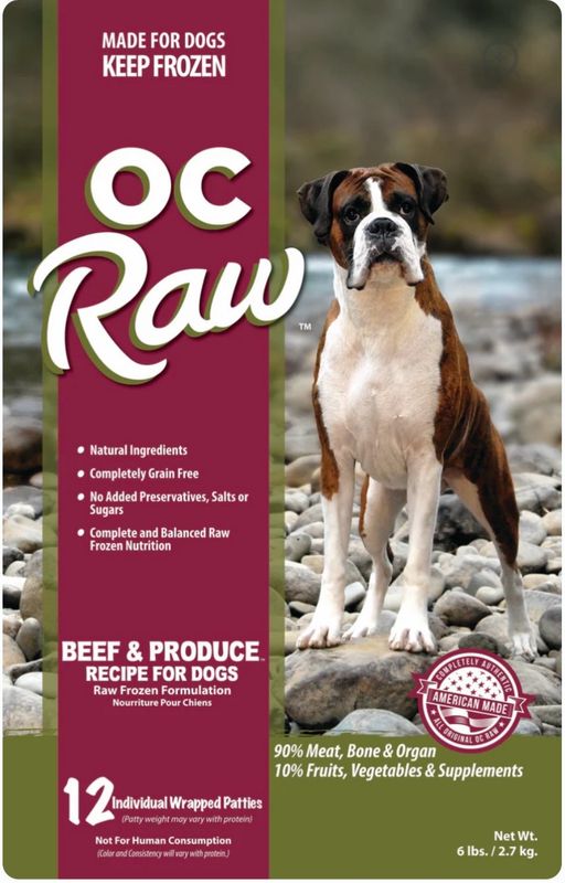 OC Raw Frozen Patties Beef &amp; Produce 6lb