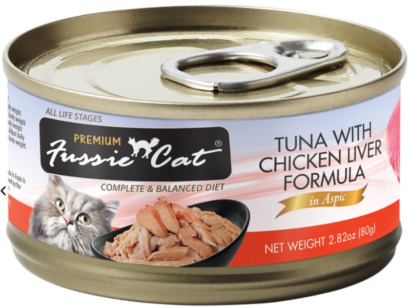 Fussie Cat Tuna &amp; Chicken Liver 2.82oz