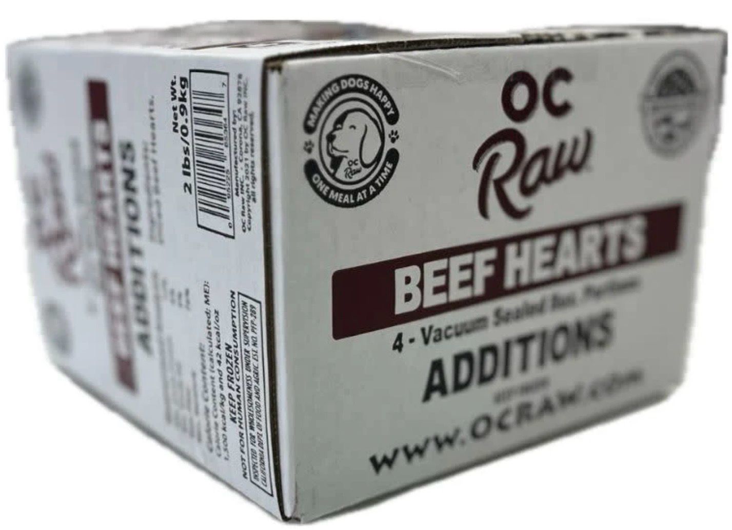 OC Raw Additions Beef Hearts Single Pack 8oz