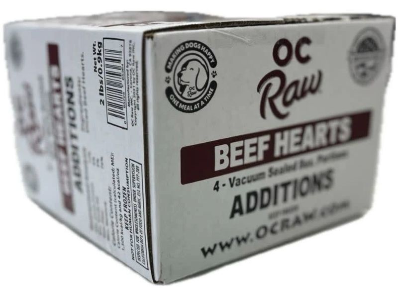 OC Raw Additions Beef Hearts Single Pack 8oz