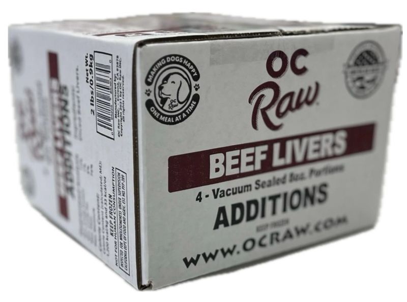 OC Raw Additions Beef Livers Single Pack 8oz