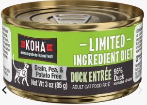 Koha Cat Limited Duck Pate 3oz