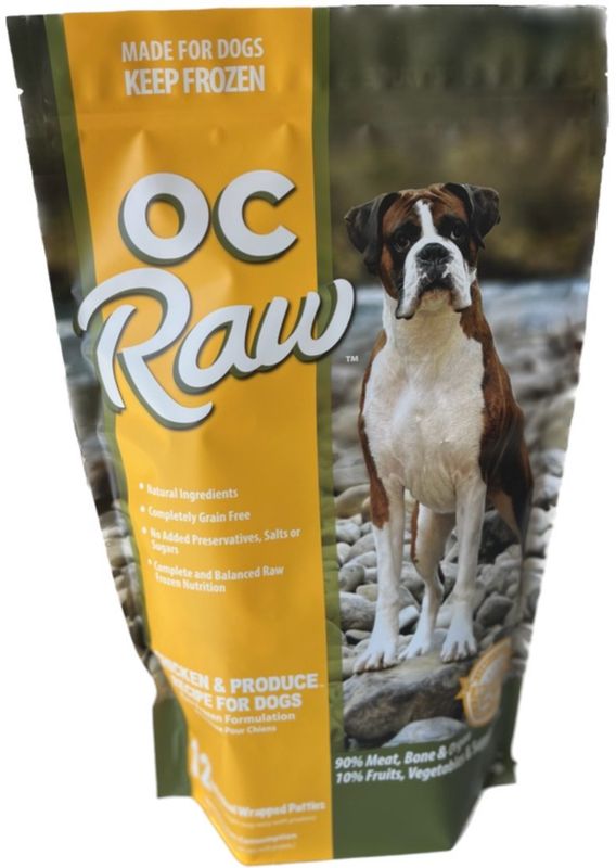 OC Raw Frozen Patties Chicken &amp; Produce 6lb