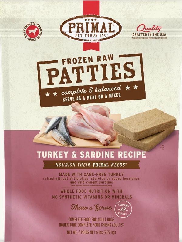 Primal Patties Turkey &amp; Sardine 6lb