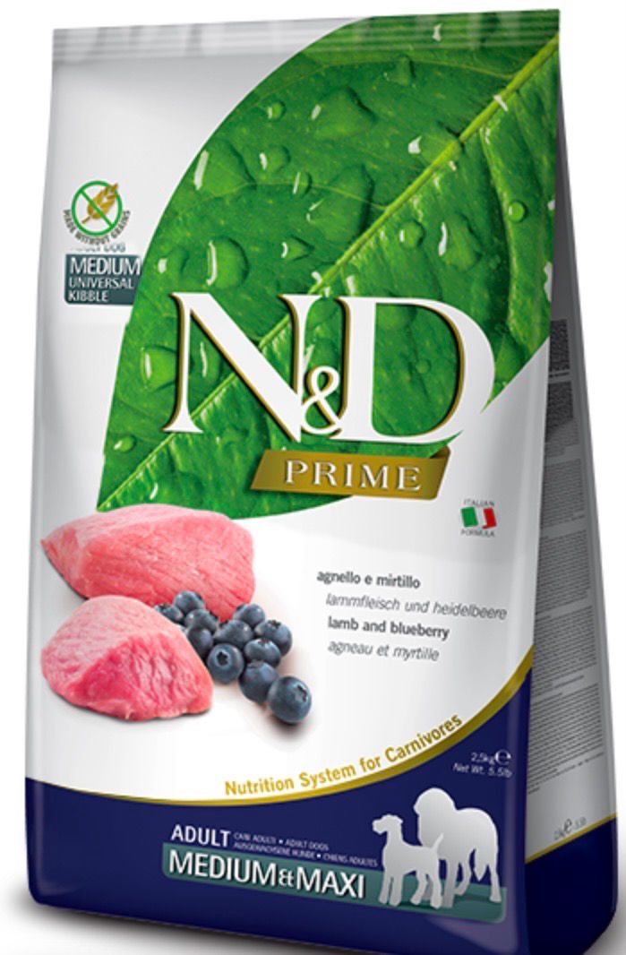 Farmina Prime Lamb &amp; Blueberry Adult Med/Maxi 5.5lb