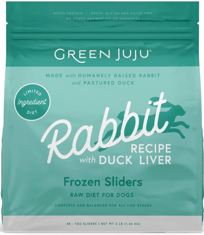 Green Juju Frozen Rabbit &amp; Duck Patties 6lb