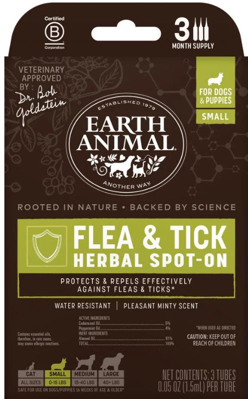 Earth Animal Nature's Flea &amp; Tick Spot On Small/Puppy
