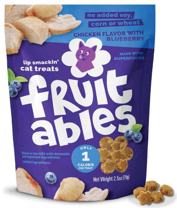 Fruitables Cat Crunchy Chicken &amp; Blueberry 2.5 Oz