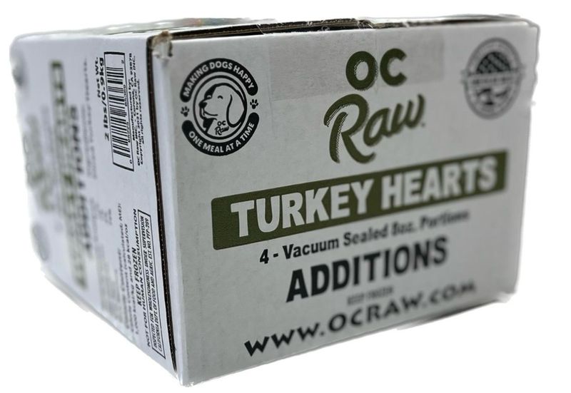OC Raw Additions Turkey Hearts Single Pack 8oz