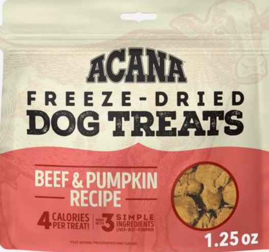 Acana Beef &amp; Pumpkin Dog Treats 3.25oz