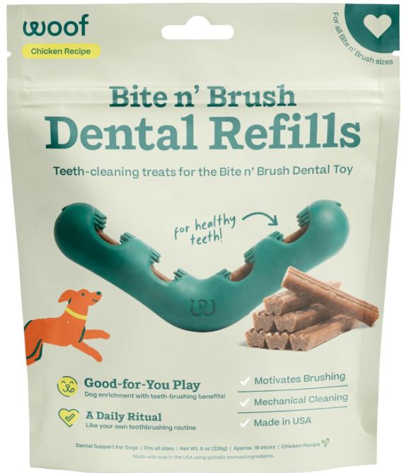 Woof Bite N' Brush Dental Refills Chicken 8oz