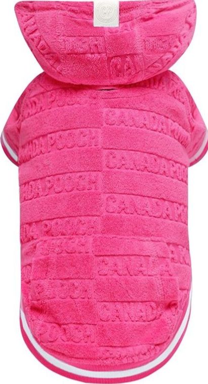 Canada Pooch Towel Hoodie Pink 18in