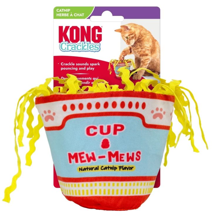 KONG Crackles Noodle Yellow Cat Toy