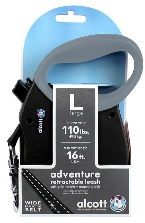 Alcott Adventure Retractable Leash Large Black