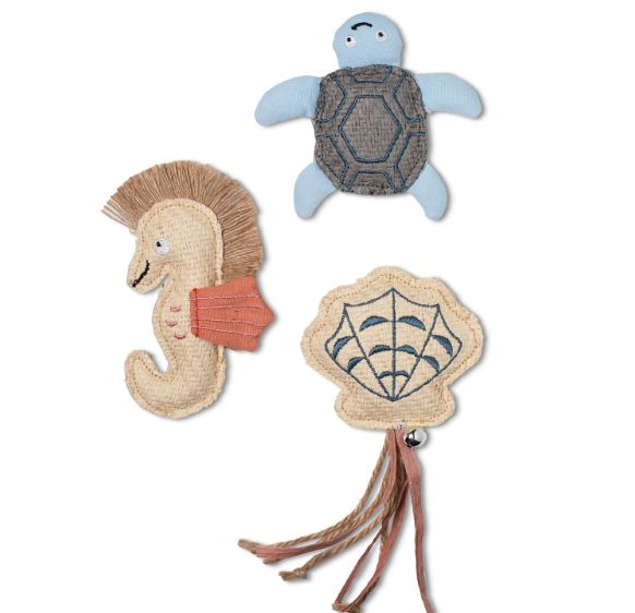 Fringe Cat Toy Vitamin Sea Buds Set Of 3