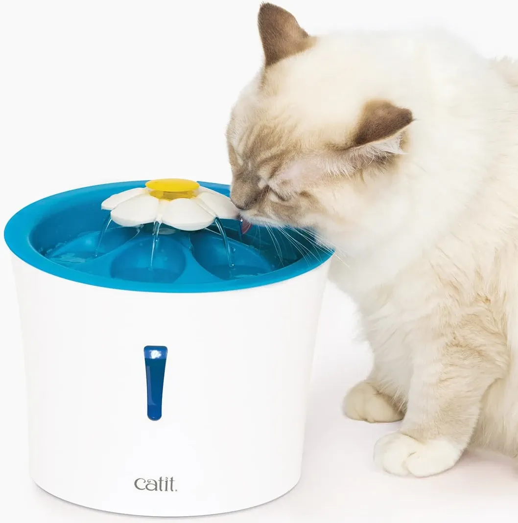 Catit Flower Fountain With LED Blue Light