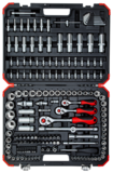 COFFRET DE DOUILLES ET 3 CLIQUETS 1/2-3/8-1/4 172 PIECES